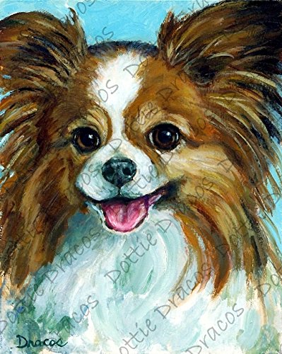 399x500 Papillon Art, Dog Art, Papillons, Toy Dogs, Brown - Papillon Painting