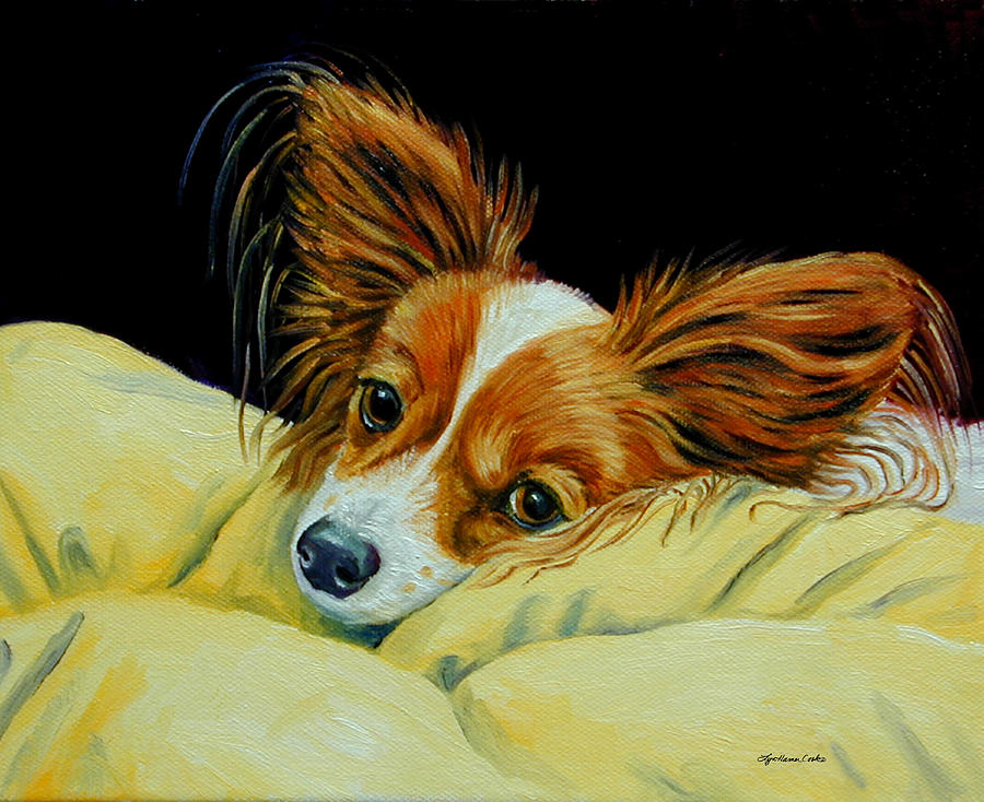 900x734 Angel Face - Papillon Painting
