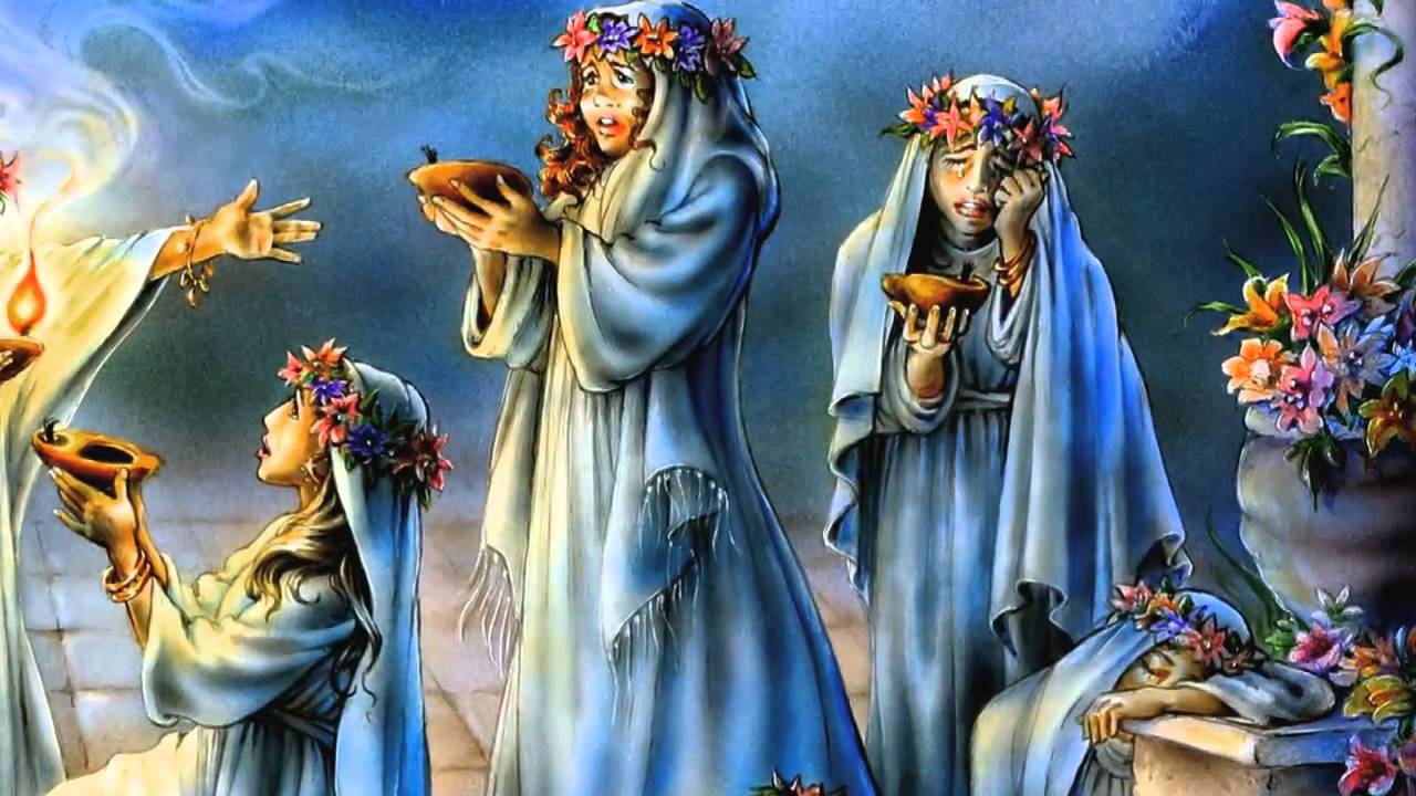 1280x720 Parable Of The Ten Virgins Matthew 251 13 Art By Pat Marvenko - Parable Of The Ten Virgins Painting