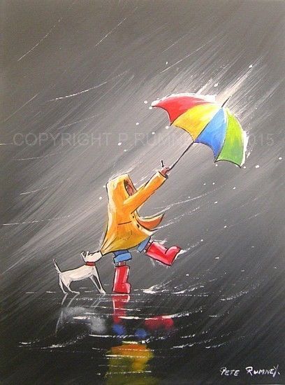 408x550 Pete Rumney Fine Art Modern Acrylic Oil Original Hold On Tight - Parachute Painting