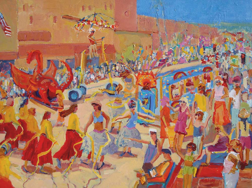 1000x746 Santa Barbara Artist Paintings Kathleen Elsey - Parade Painting