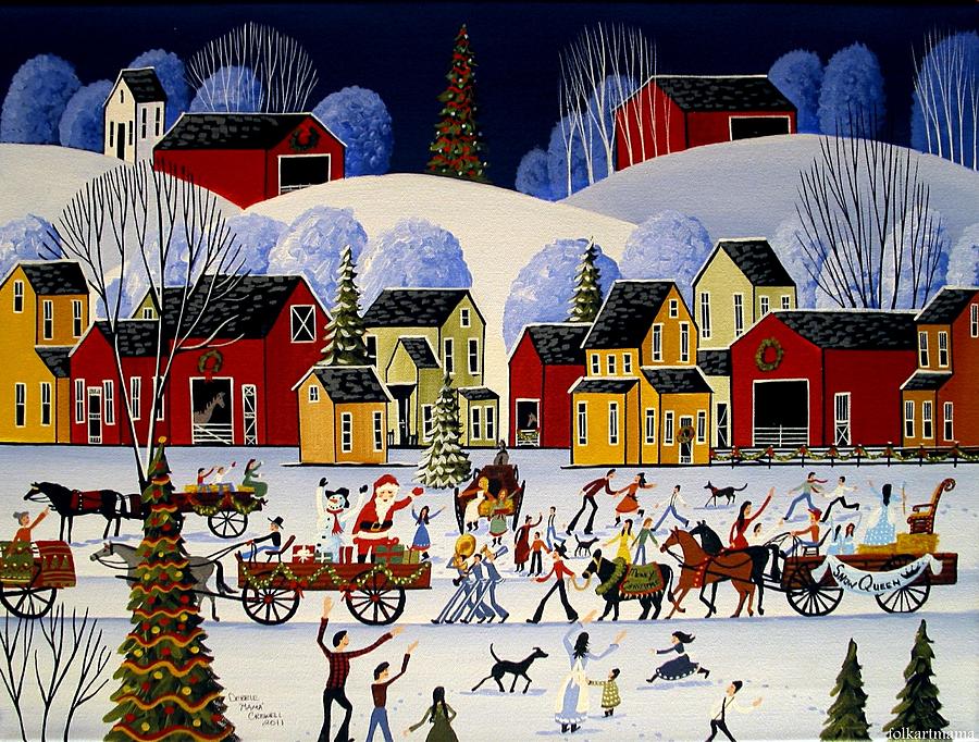 900x682 The Christmas Parade - Parade Painting