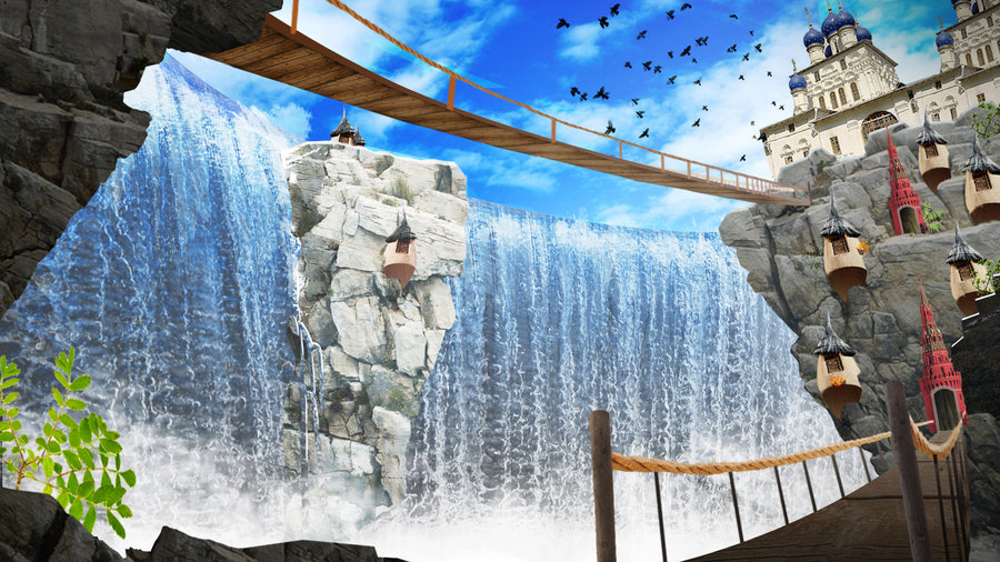 900x506 Paradise Falls - Paradise Falls Painting