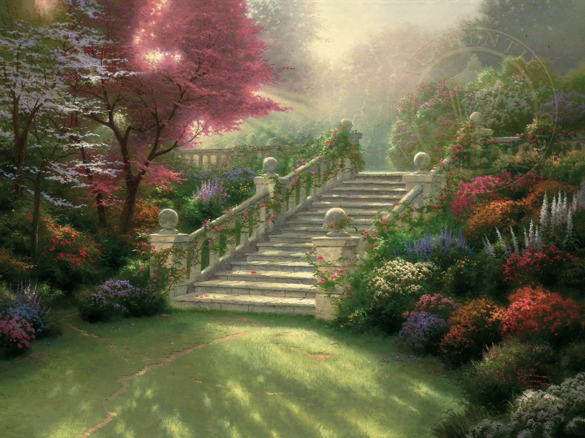 1200x899 Stairway To Paradise Limited Edition Art The Thomas Kinkade - Paradise Painting