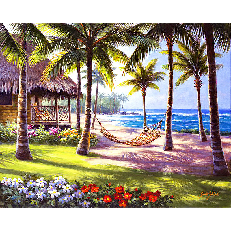 800x800 Tropical Paradise Diamond Painting Embroidery Kit 5d Diamond - Paradise Painting