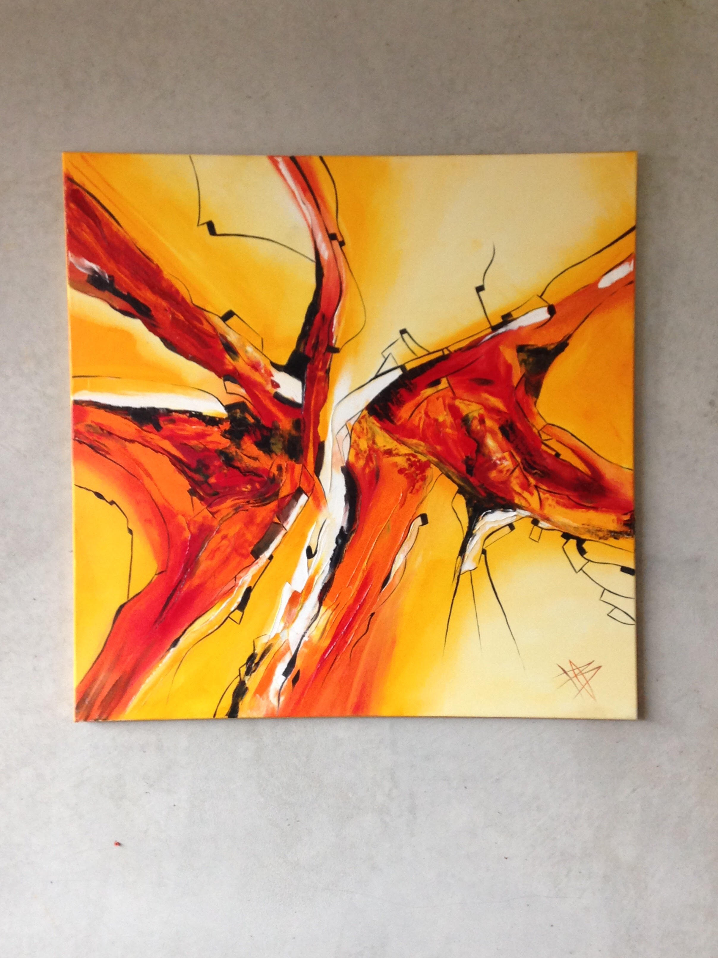 2416x3224 Oil Painting On Canvas Flamende Paradiso Bozena Ossowski - Paradiso Painting