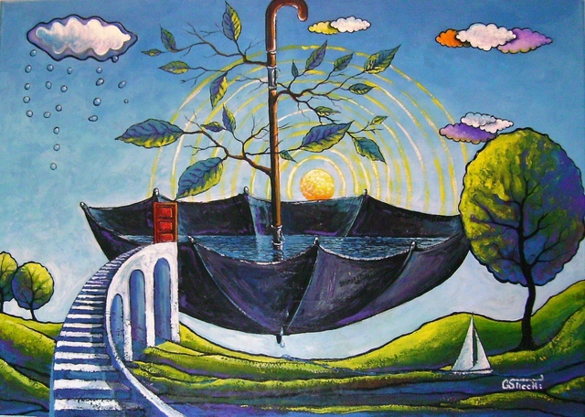 640x456 Giuseppe Sticchi Artwork Paradiso Privato Original Painting - Paradiso Painting