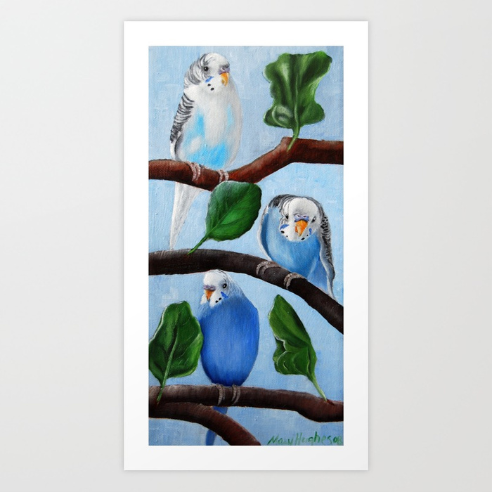 700x700 Spinach Tree Parakeet Painting Art Print By Mhughes Society6 - Parakeet Painting