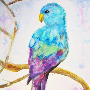 300x300 Steps Of Watercolor Painting Parakeets In Watercolor - Parakeet Painting
