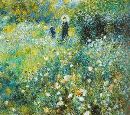 430x380 Woman With A Parasol In A Garden 1873 Painting Pierre Auguste - Parasol Painting