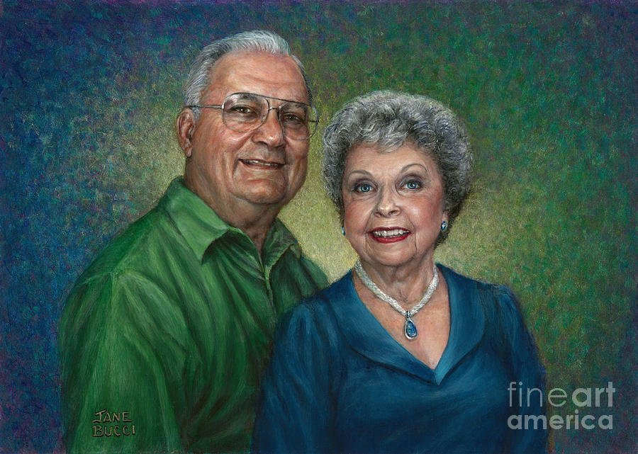 900x641 My Parents Portrait Painting By Jane Bucci - Parents Painting