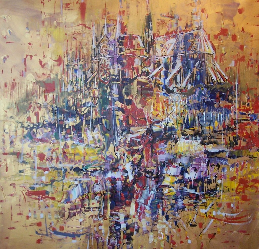 1024x985 Paris Street Scene Paintings Gallery Paul Ygartua - Paris Abstract Painting