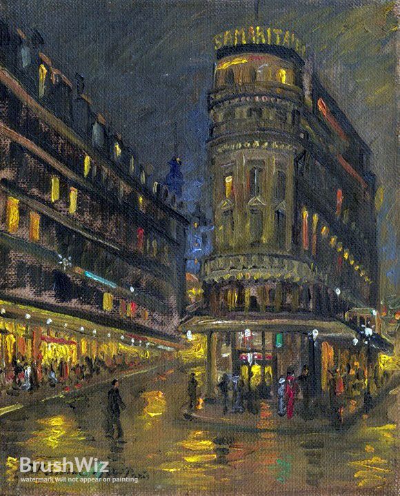 580x719 Paris At Night Oil Painting Reproductions, Paintings - Paris At Night Painting