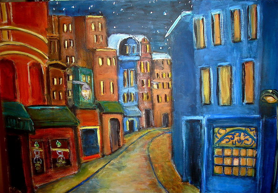 900x626 Paris At Night Painting By Lynn Carlson - Paris At Night Painting