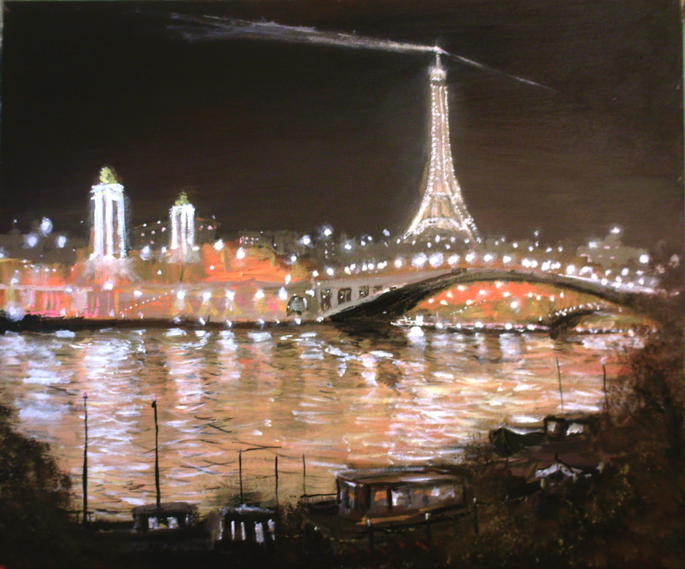 1000x830 Paris By Night Andy Tetlow Foundmyself - Paris At Night Painting
