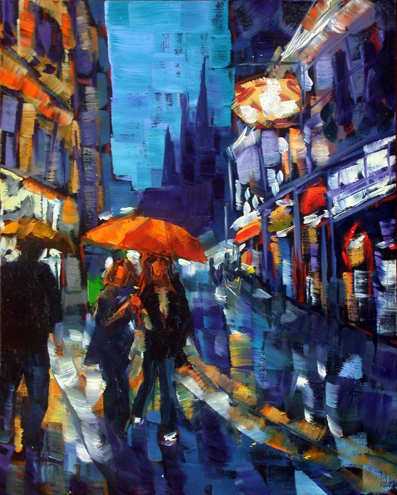 800x998 Rue Saint Paris Amy Stewart - Paris At Night Painting