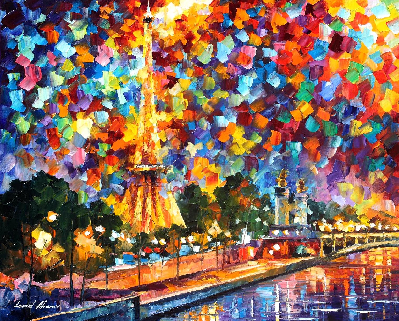 1524x1225 Night In Paris - Paris At Night Painting