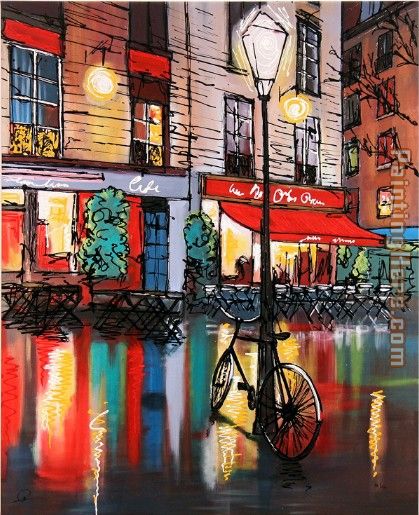 419x515 Paul Kenton Paris Cafe Painting Anysize 50% Off - Paris Cafe Painting