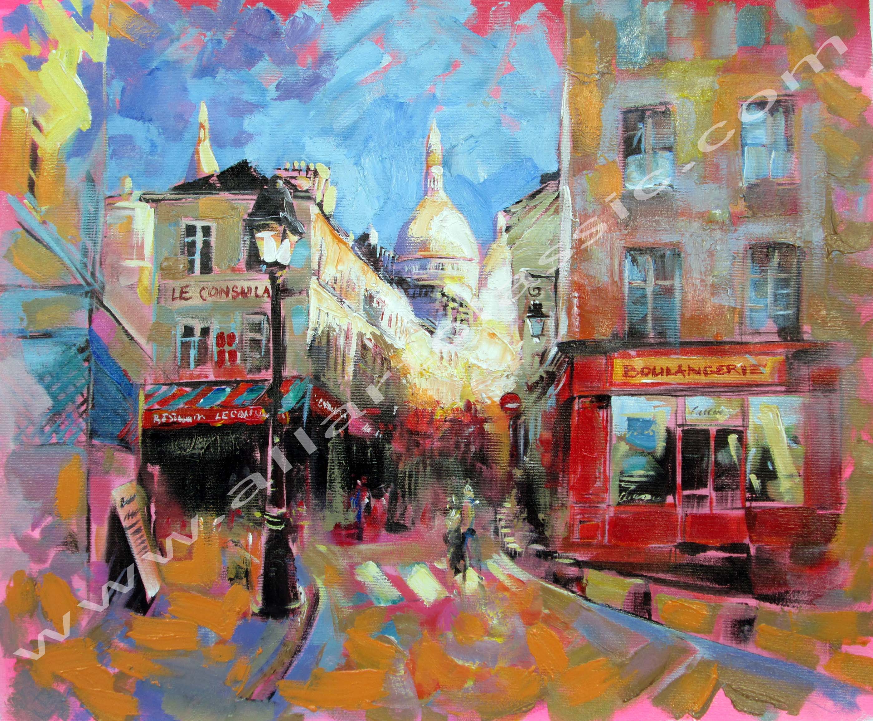 2799x2311 Art Reproductions And Original Oil Paintings Landscapes - Paris Cafe Painting