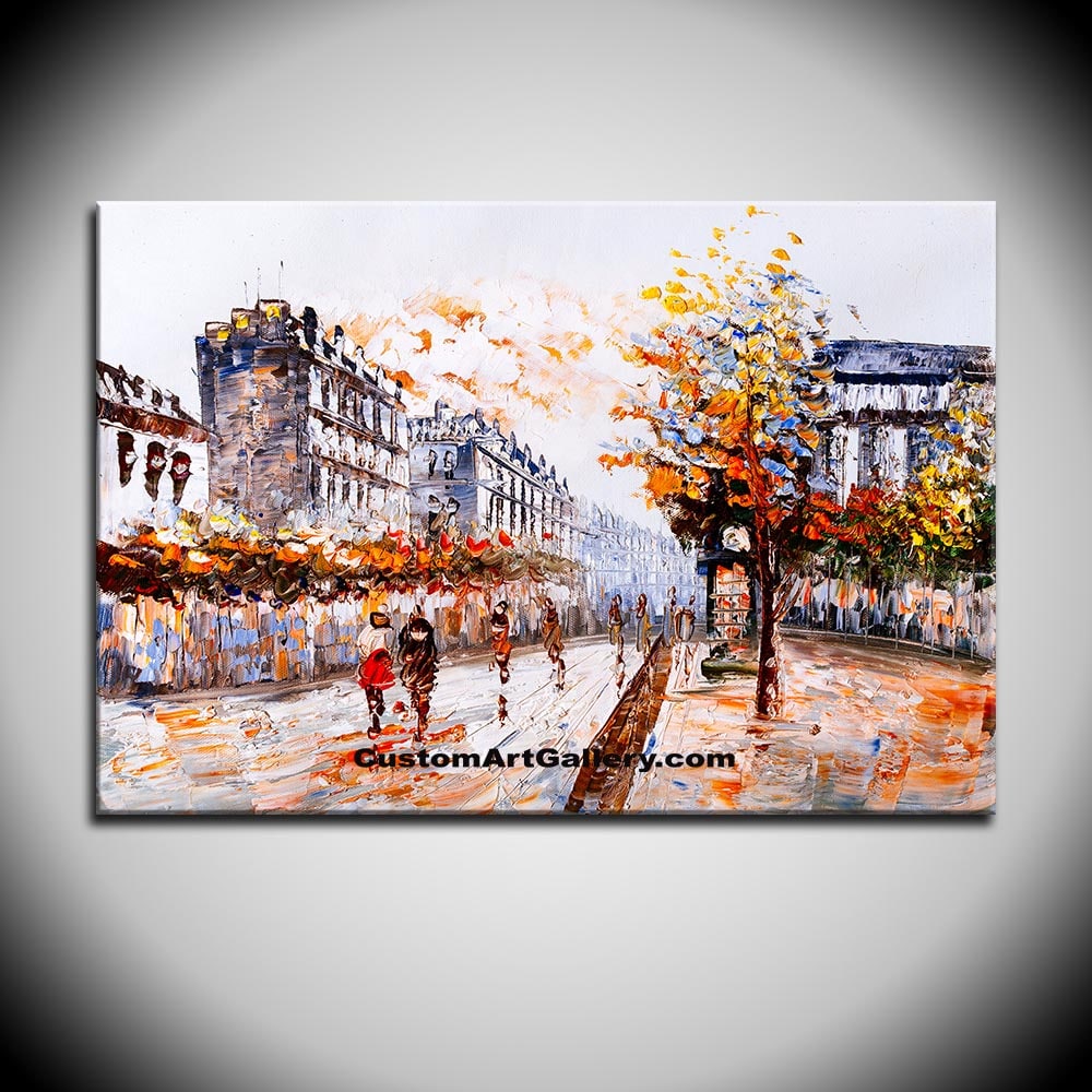 1000x1000 Street View Of Paris Canvas Painting Canvas Wall Art - Paris Canvas Painting