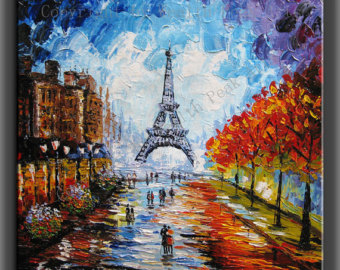 340x270 Blooming Pond Lily Original Green Impressionism Floral Oil - Paris Canvas Painting