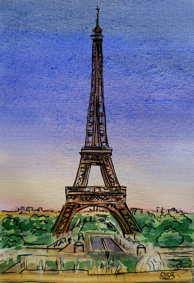 617x900 Eiffel Tower Paris France Painting By Irina Sztukowski - Paris Eiffel Tower Painting