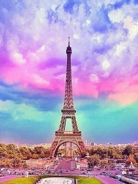 480x640 New Mosaic Full Laid Diamond Painting Embroidery Sky Of Paris - Paris Eiffel Tower Painting