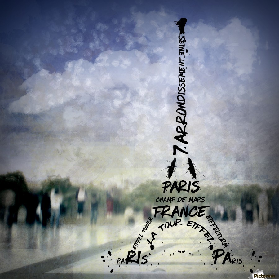 900x900 Digital Art Paris Eiffel Tower No.1 - Paris Eiffel Tower Painting