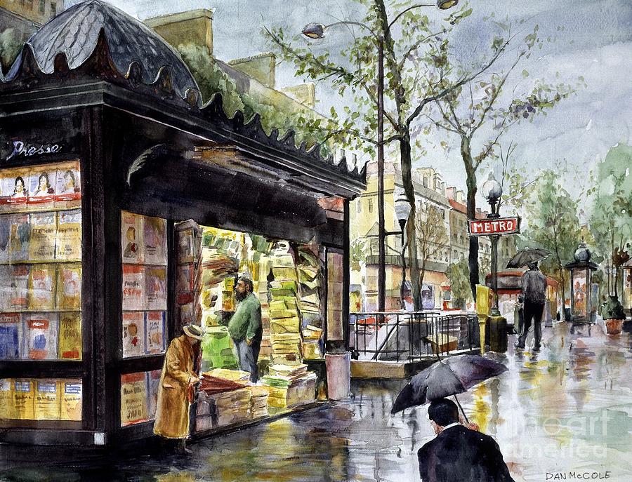 900x687 Paris In The Rain Painting By Dan Mccole - Paris In The Rain Painting