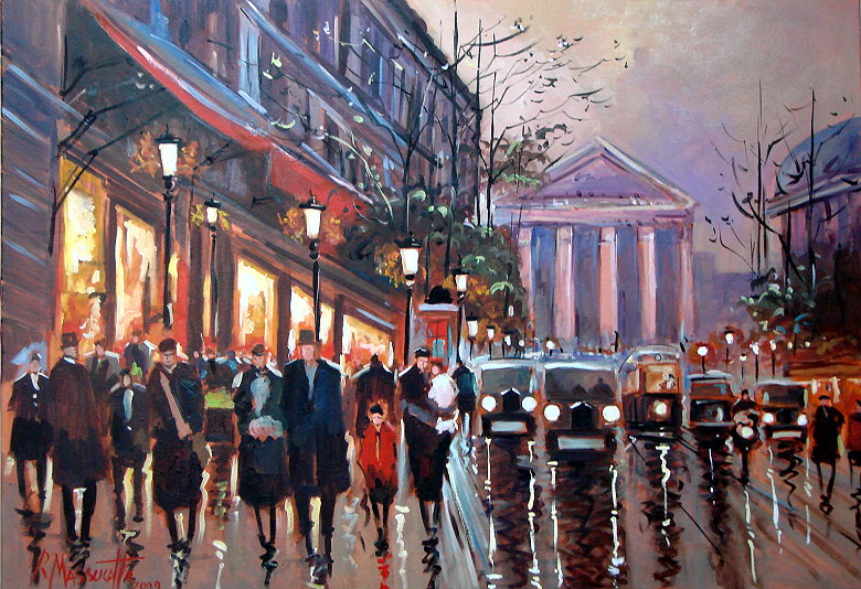 780x534 Paris After Rain With Cars By Ricardomassucatto - Paris In The Rain Painting