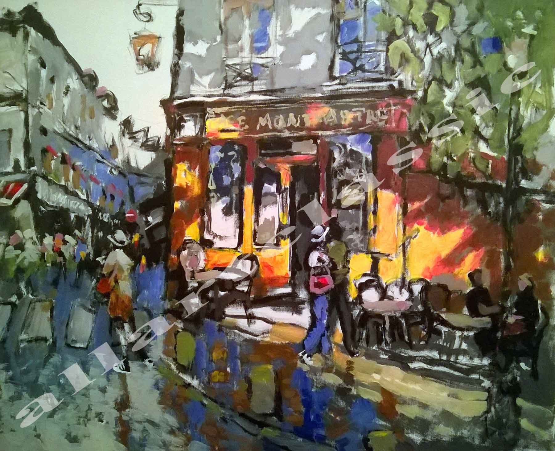 1800x1462 Cheap Paintings For Sale - Paris In The Rain Painting