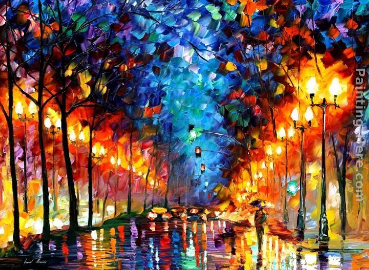 720x527 Leonid Afremov Oakland Rain Painting 50% Off - Paris In The Rain Painting