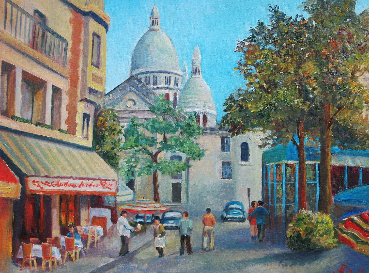 1500x1109 Old Paris Cityscape Painting Oil On Canvas Paris Wall Art Original - Paris Oil Painting