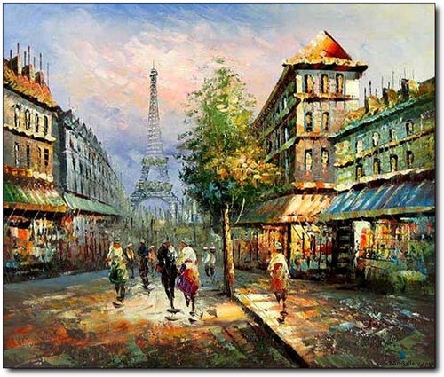 500x425 Cities Oil Painting Paris Eiffel Tower 9 Oil Painting, Art Gallery - Paris Oil Painting Eiffel Tower