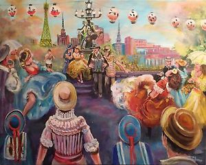 300x241 New Original Leon Goodman Pont D'Amour, Paris Eiffel Tower - Paris Oil Painting Eiffel Tower