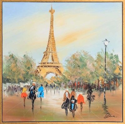 400x397 Original Oil Painting, France, Paris, Eiffel Tower, Modern Art - Paris Oil Painting Eiffel Tower