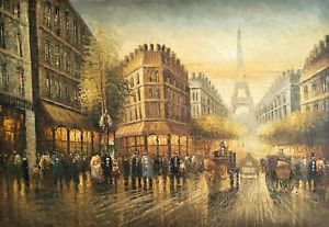 300x207 Canvas Wall Art Modern Decor Oil Painting,eiffel Tower,paris - Paris Oil Painting Eiffel Tower
