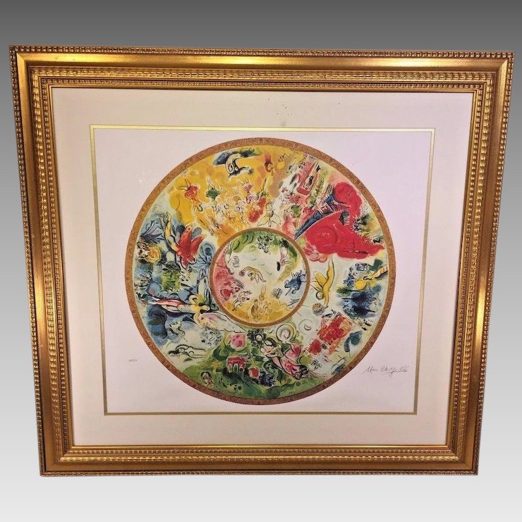 740x740 Marc Chagall Interpretation Paris Opera Ceiling Ltd Edition Print - Paris Opera Ceiling Painting