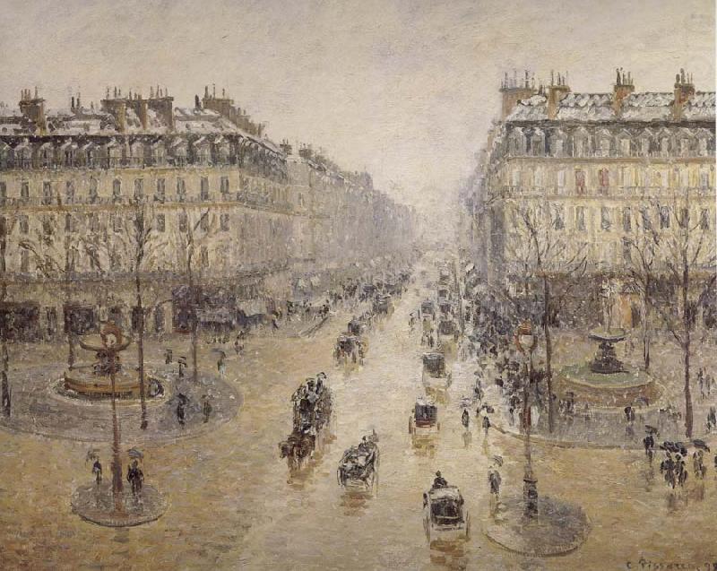 800x637 Paris S Opera House Street Camille Pissarro - Paris Opera House Painting