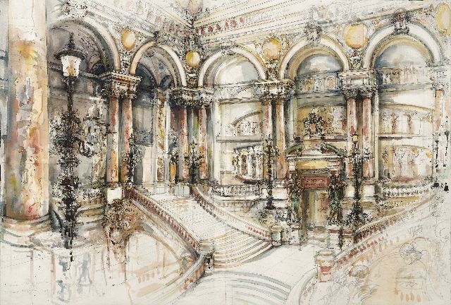 640x432 Imagesarchitech Images - Paris Opera House Painting