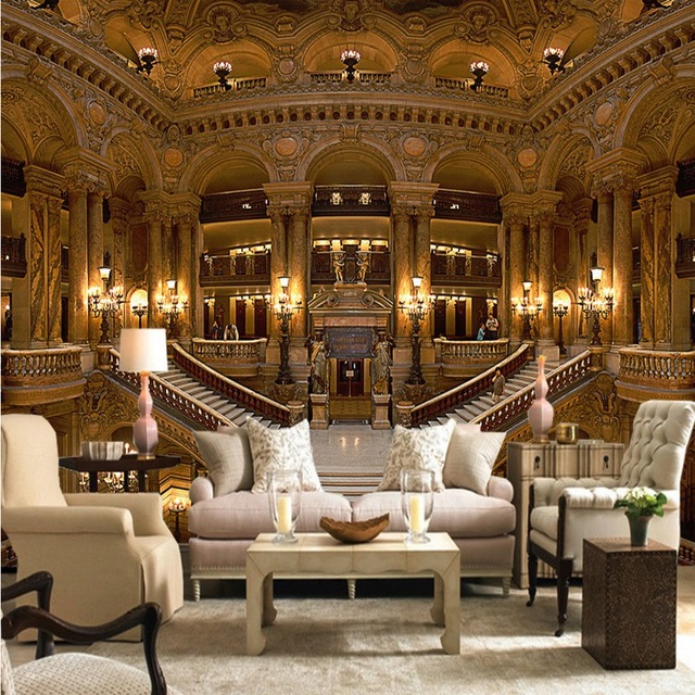 640x640 Photo Wallpaper 3d European Palace Mural Painting Paris Opera - Paris Opera House Painting