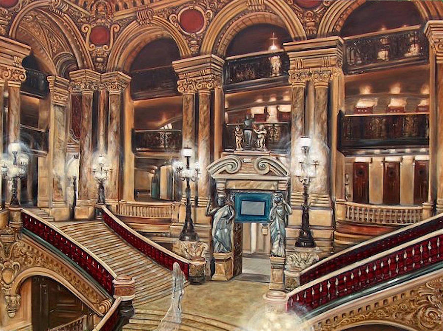 900x673 Apparition In The Paris Opera House Painting By Adrienne Martino - Paris Opera House Painting