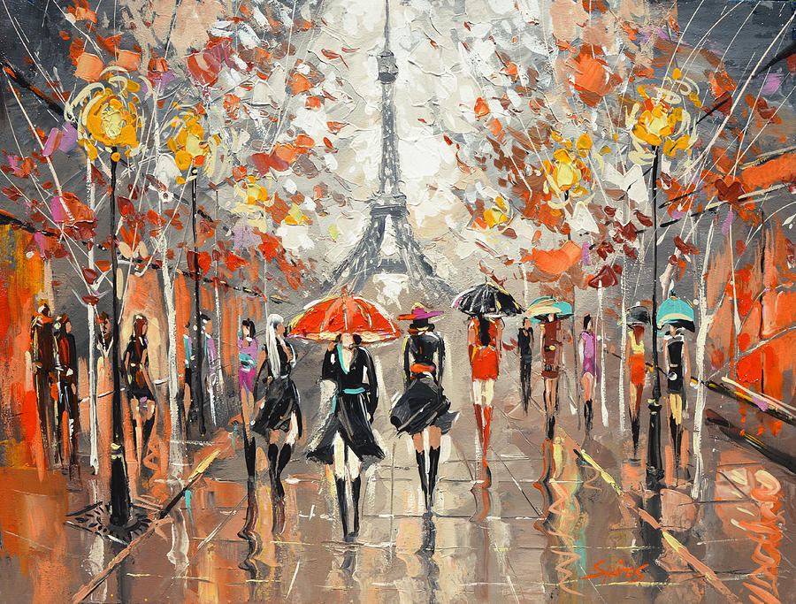 900x683 Evening. Paris Painting By Dmitry Spiros - Paris Painting