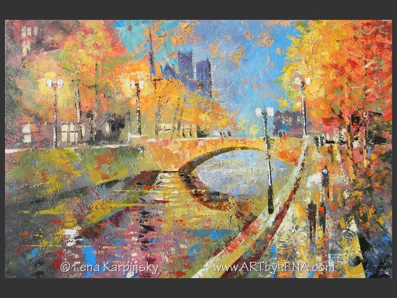 800x600 Paris Fall Lanterns Art By Lena - Paris Painting