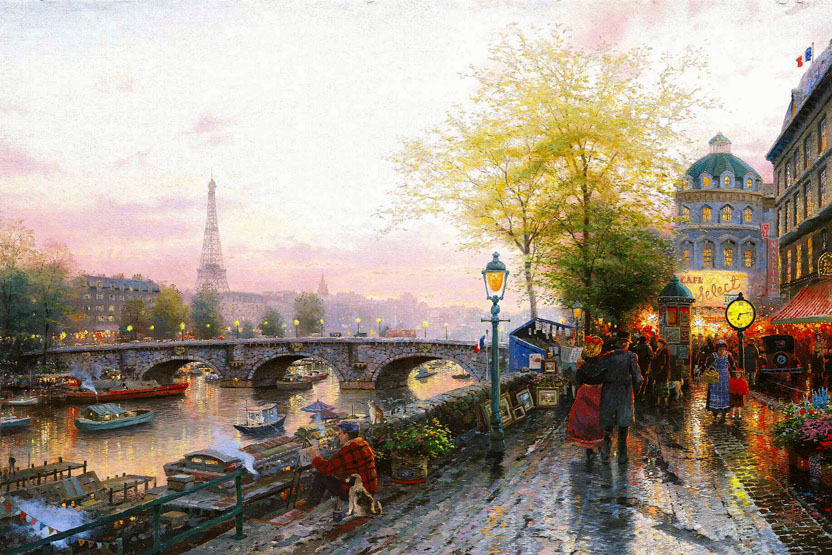 832x555 Thomas Kinkade Paris Eiffel Tower Painting Best Paris Eiffel - Paris Painting