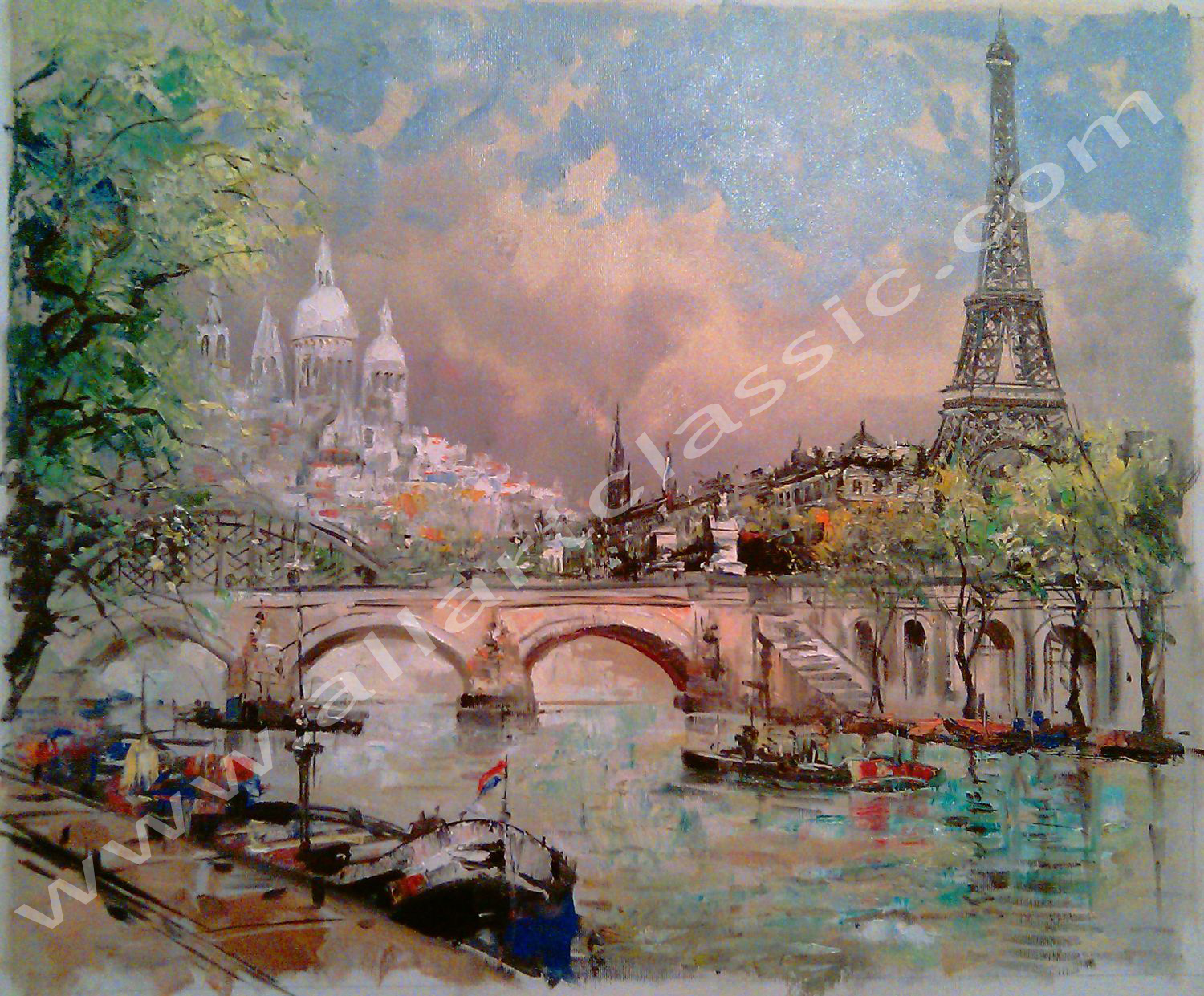 1500x1241 Art Reproductions And Original Oil Paintings Landscapes, View - Paris Painting