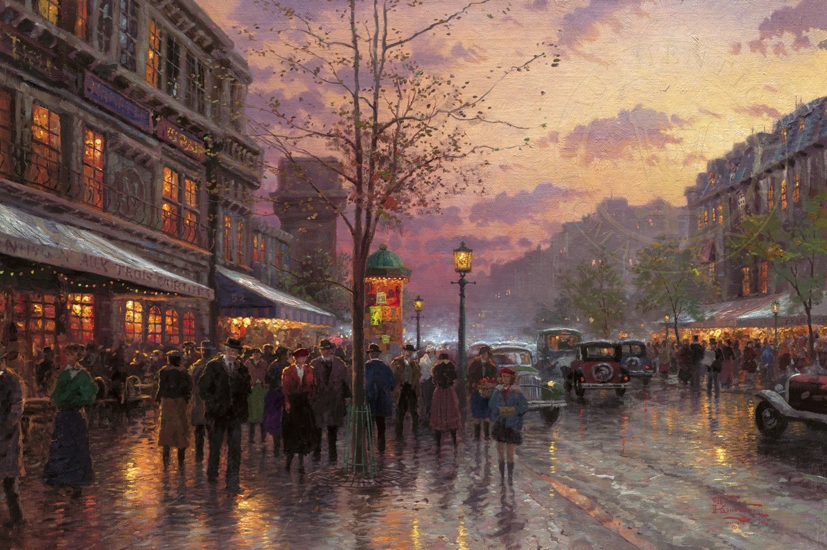 1200x799 Boulevard Lights, Paris Limited Edition Art The Thomas Kinkade - Paris Painting