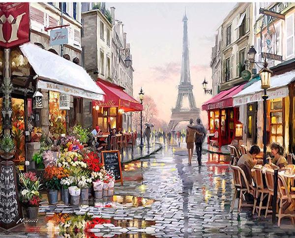 600x483 Diy Painting By Numbers - Paris Painting
