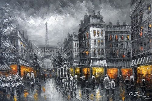 Paris Painting Black And White