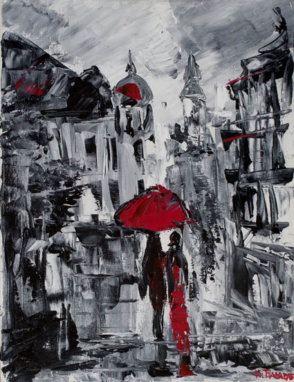 425x552 Paris. France. Black And White Art. Acrylic Painting On Canvas - Paris Painting Black And White